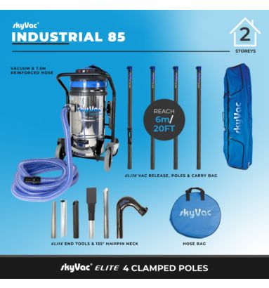 Industrial 85 Gutter Vacuum with Elite Clamped Poles 