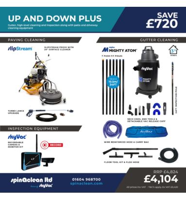 Up and Down Plus:  New business start up for gutter cleaning and pressure washing.